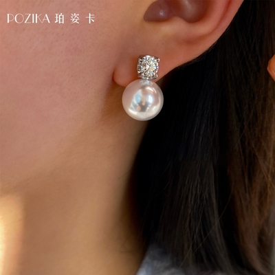 经典戴妃款珍珠耳钉女高级感