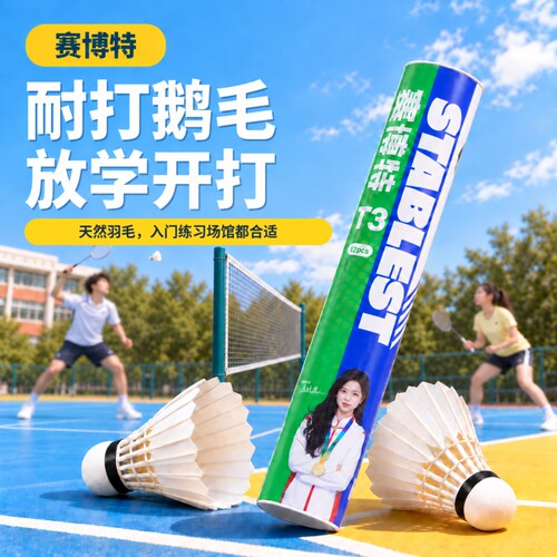 鹅毛羽毛球耐打比赛球飞行稳定