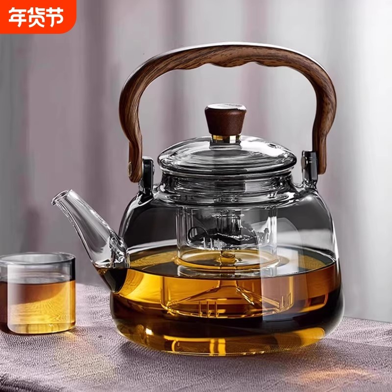 新款耐高温玻璃提梁壶泡茶壶明火加热电陶炉烧水壶耐热玻璃蒸煮壶,餐饮具,茶壶,淘宝优惠券,粉丝福利购,淘宝优惠卷