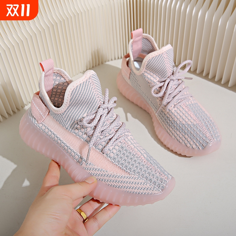 椰子鞋女2025新款爆款夏季飞织网鞋透气网面老爹运动女鞋休闲跑步