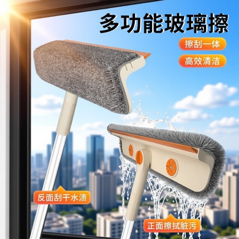 擦窗神器高层窗外专用刷伸缩杆刮水板清洁工具玻璃纱窗加长双面擦
