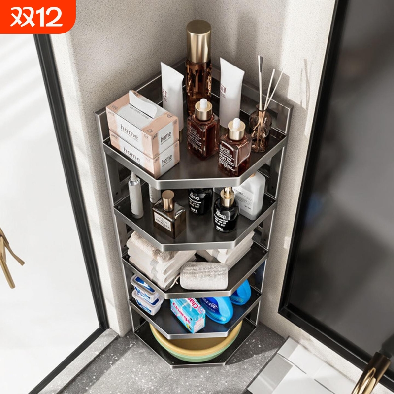 卫生间置物架落地式多层三角储物架浴室夹缝墙角收纳架架子阳台