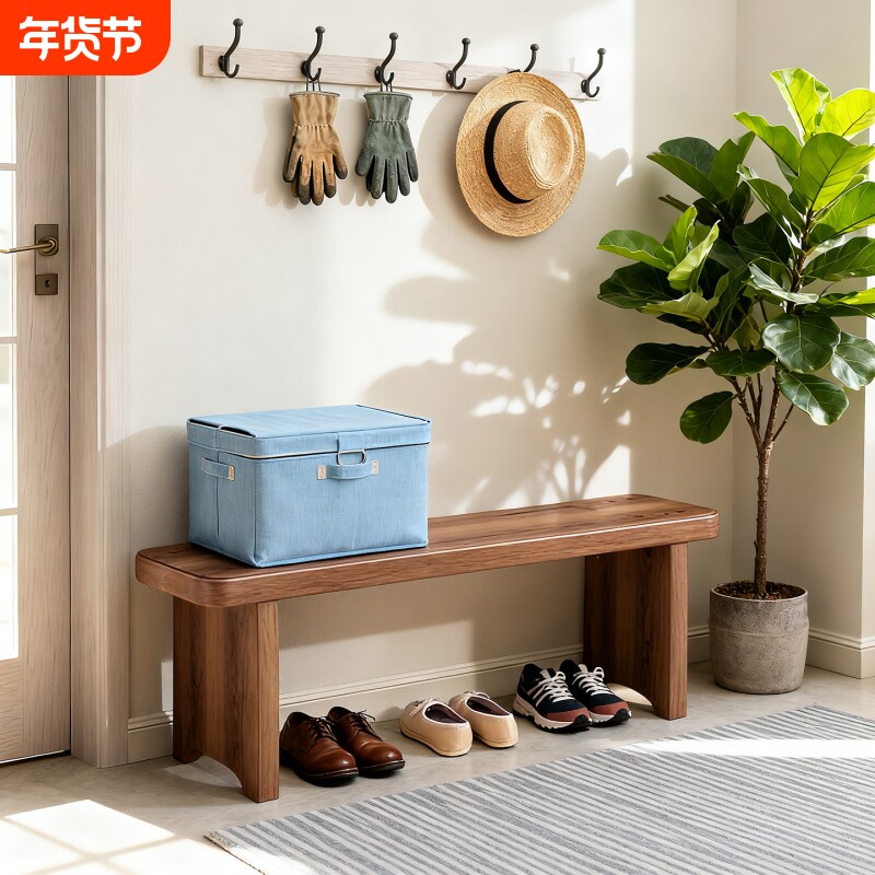 客厅换鞋凳门口家用鞋架实木可坐鞋柜入户玄关落地环保简约换鞋凳