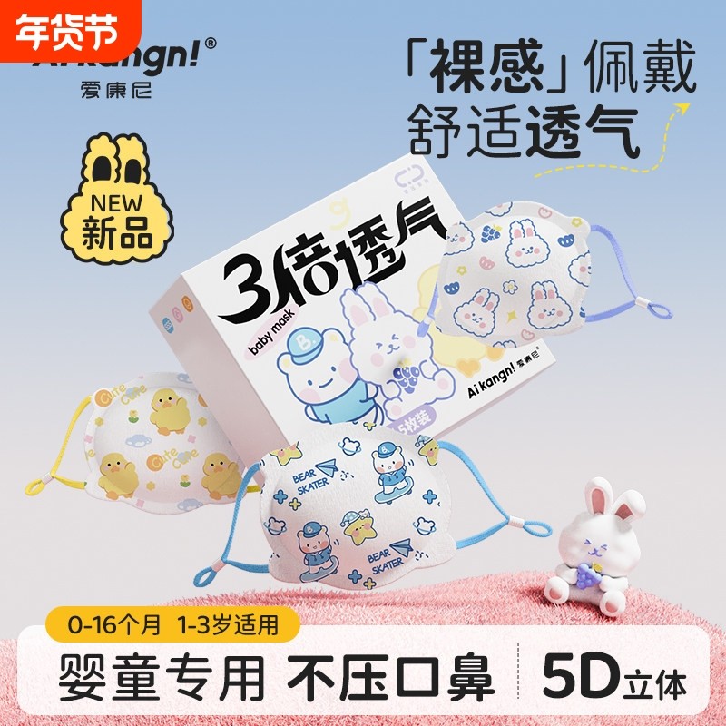 婴儿口罩0到6月专用婴幼儿12月宝宝小月龄防护用1-3岁3d立体透气,居家日用,口罩,淘宝优惠券,粉丝福利购,淘宝优惠卷