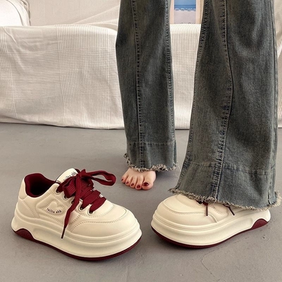 百搭厚底小白鞋2026新款