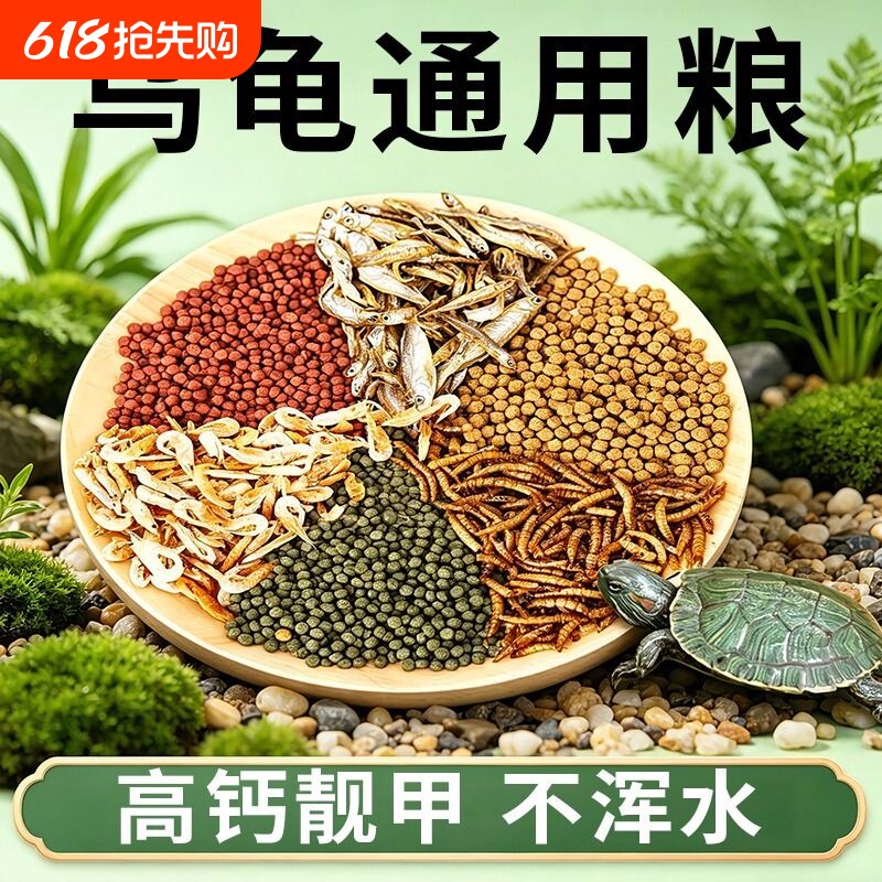 小乌龟饲料通用龟龟粮鱼干虾干幼龟巴西龟草龟龟料颗粒专用食物粮