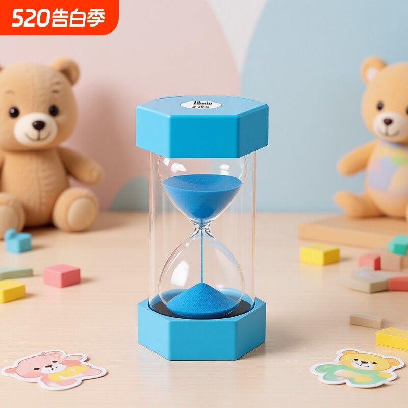 六角桌面沙漏计时器摆件儿童高级感1-60分钟简约时间礼品防摔