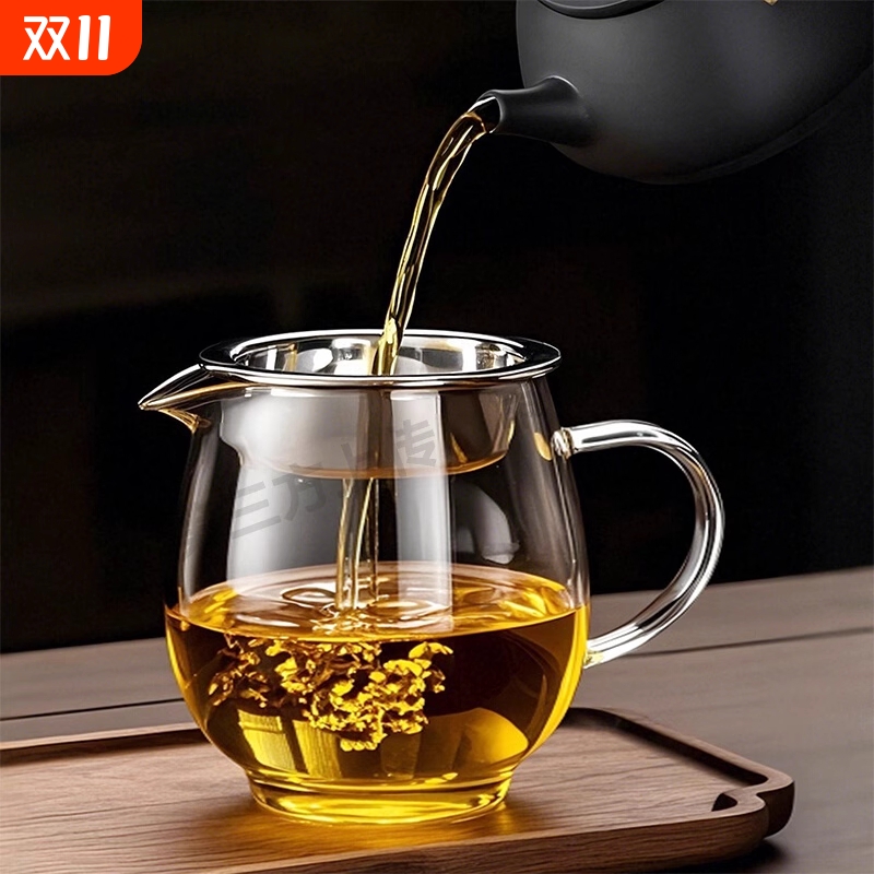 茶具小青柑分茶杯公道杯耐热加厚高硼硅玻璃公杯茶漏网器茶壶过滤