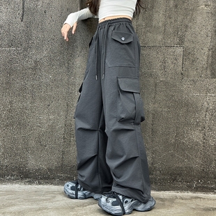 洋气大童秋装 2025新款 美式 阔腿裤 子 女童春秋工装 儿童潮酷休闲裤 裤