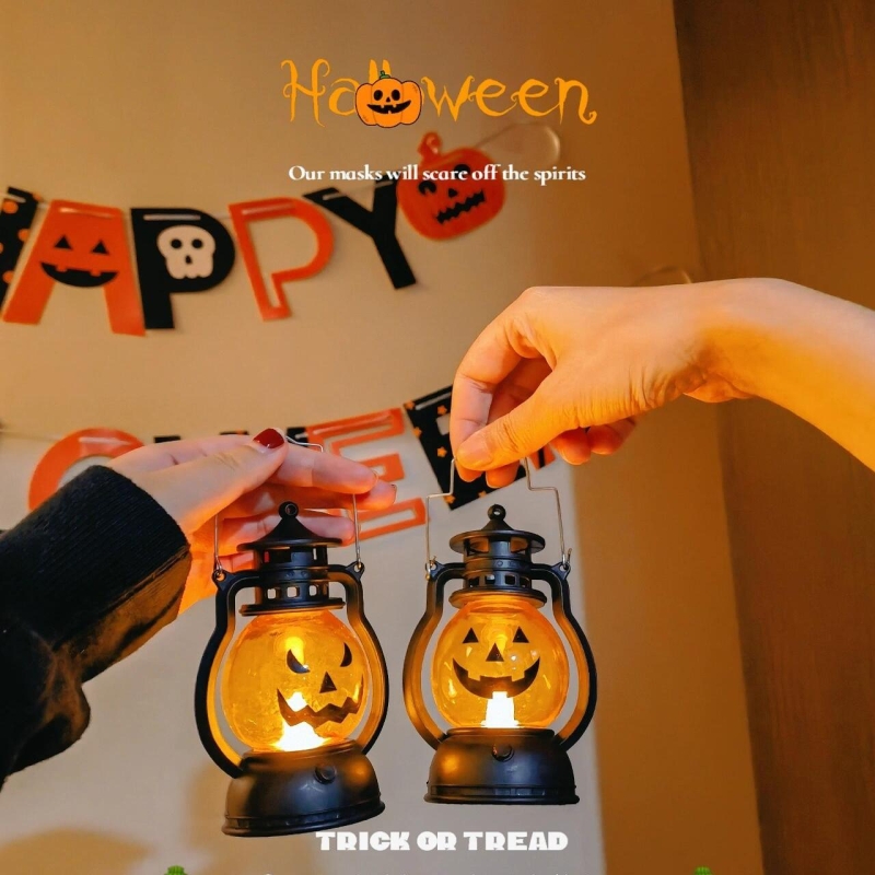 万圣节道具南瓜灯装饰礼物儿童摆件装扮手提玩具小夜灯布置氛围灯