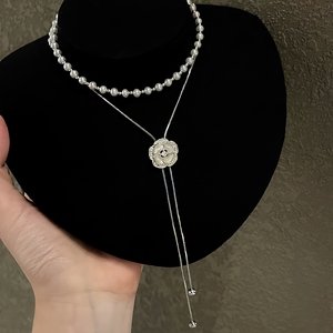 诸暨淡水珍珠项链女白茶花毛衣链秋日奢宠优雅款蛇骨链节日礼物
