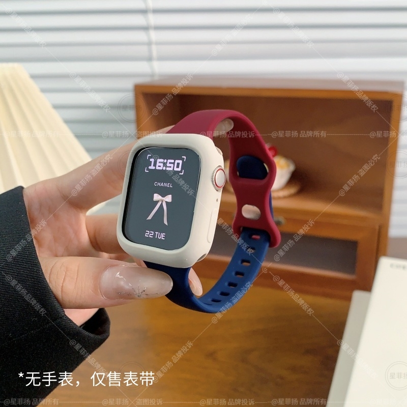 适用苹果S11手表表带iwatch10官方真液态硅胶applewatch运动腕带蝴蝶扣女款s7高级感s6耐用ultra3男春夏透气