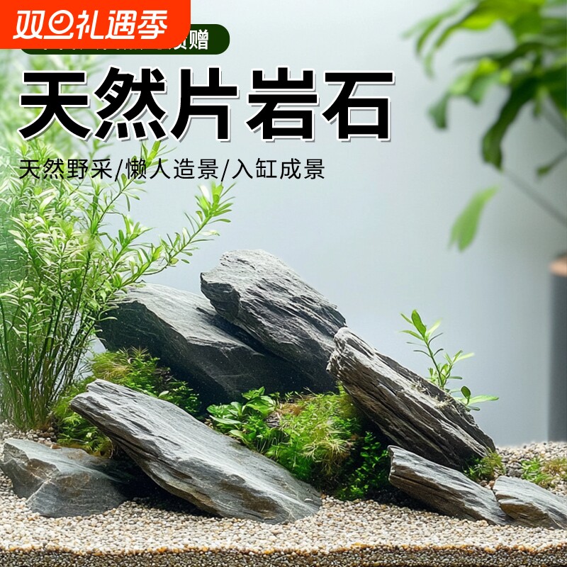 鱼缸造景石原生溪流石主石大块岩片石头底砂天然原石专用龟缸躲避