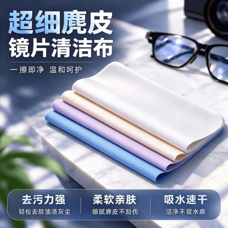 眼镜布麂皮绒超细纤维手机屏幕相机镜头去污柔软亲肤不留痕清洁布