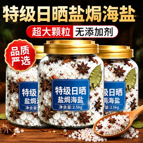 盐焗粗海盐大颗粒大袋粗盐专用盐海鲜大闸蟹虾调味料大粒调料排骨