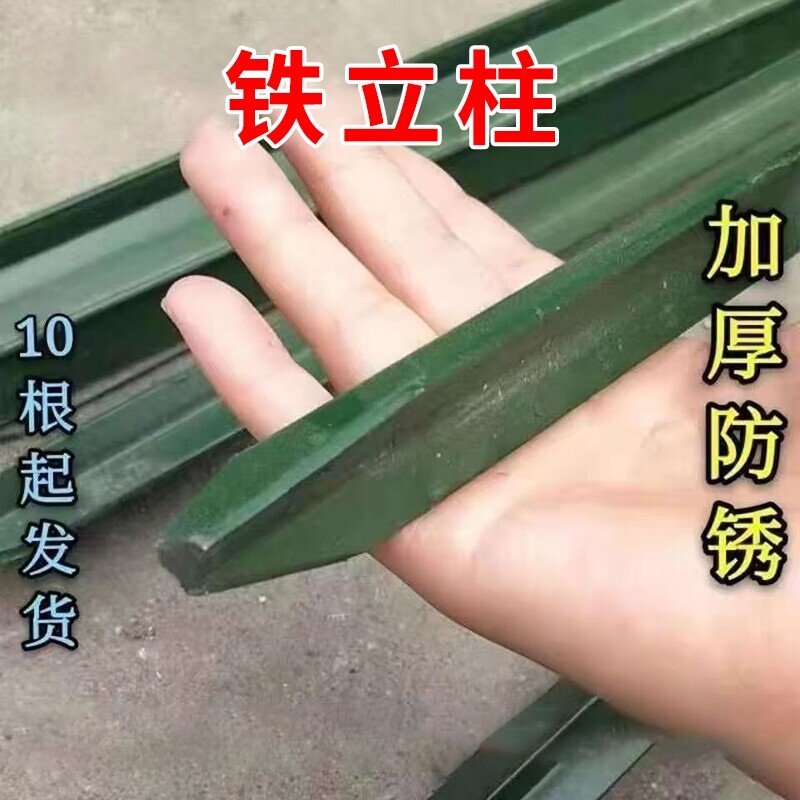 铁杆子立柱铁丝网y型立柱养殖围栏养殖网实心三角特厚防锈钢筋 - 实物图