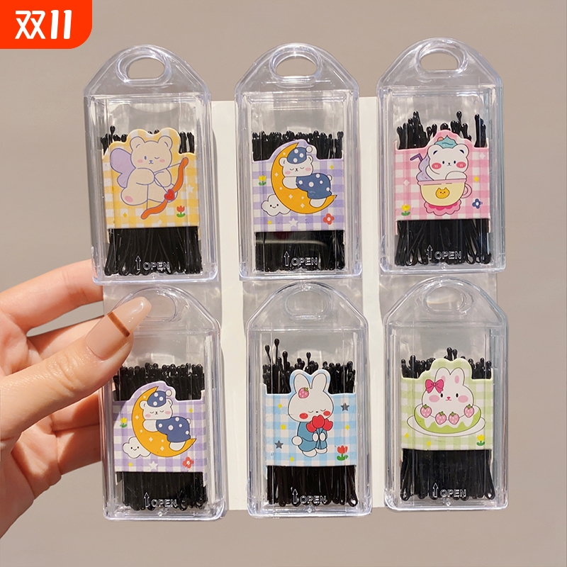 黑色一字夹u型夹小发夹女刘海侧边钢夹固定卡子碎发头发夹子头饰