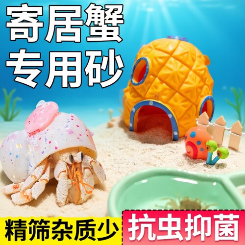 海沙寄居蟹专用鱼缸造景螃蟹乌龟沙颗粒底砂免洗套餐生态水晶