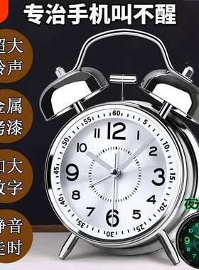 传统机械闹钟，响亮铃声不误事