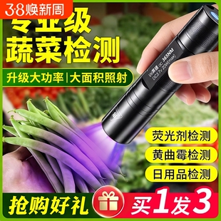 紫光灯蔬菜灯鉴定专用蔬菜检测笔农残365nm手电筒荧光剂紫外线