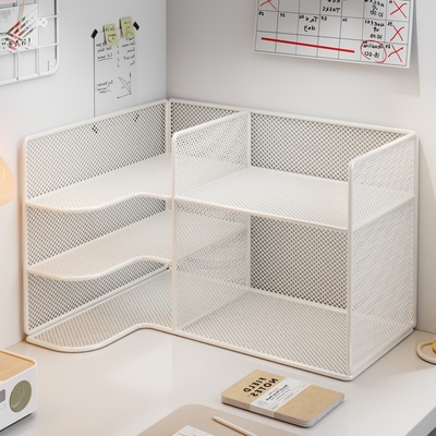 桌上置物架转角书架工位拐角小型