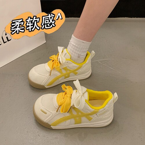 德训鞋女款夏季2026新款网面透气休闲运动阿甘鞋大头内增高女鞋子