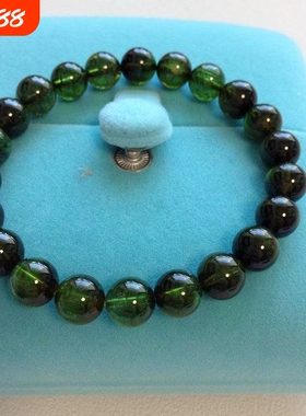 绿碧玺黑糖单圈佛珠手串