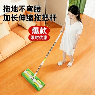 平板拖把替换布拖把布夹板夹布家用一拖净2026新款刮水天花板吸水