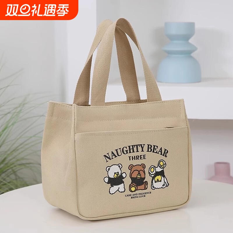 防水饭盒帆布包手提袋2025新款包包女士手拎包便当包手提包上班好