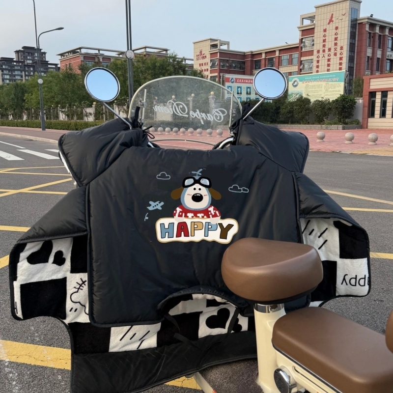 飞行员狗狗电动车挡风被冬季加绒加厚防寒保暖电瓶车摩托车防风罩