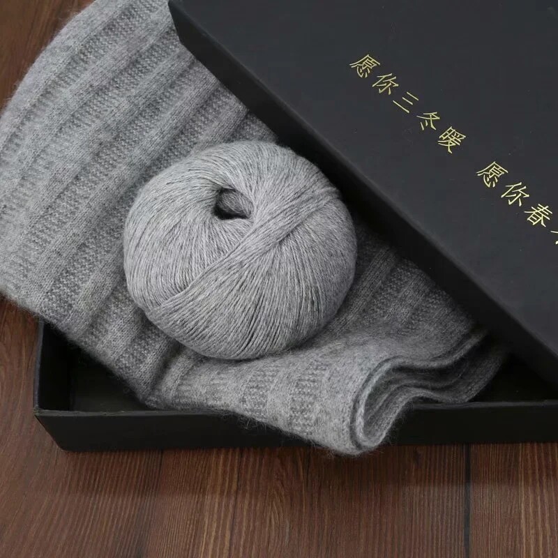 羊绒线围巾线手工diy编织中粗毛线团自织围巾材料包送男友围巾女