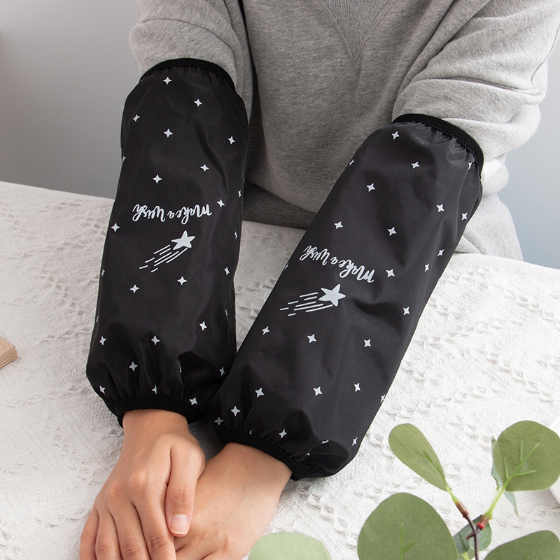 加长款袖套防水防油男女厨房专用套袖工作上班干活用的护袖冬黑色