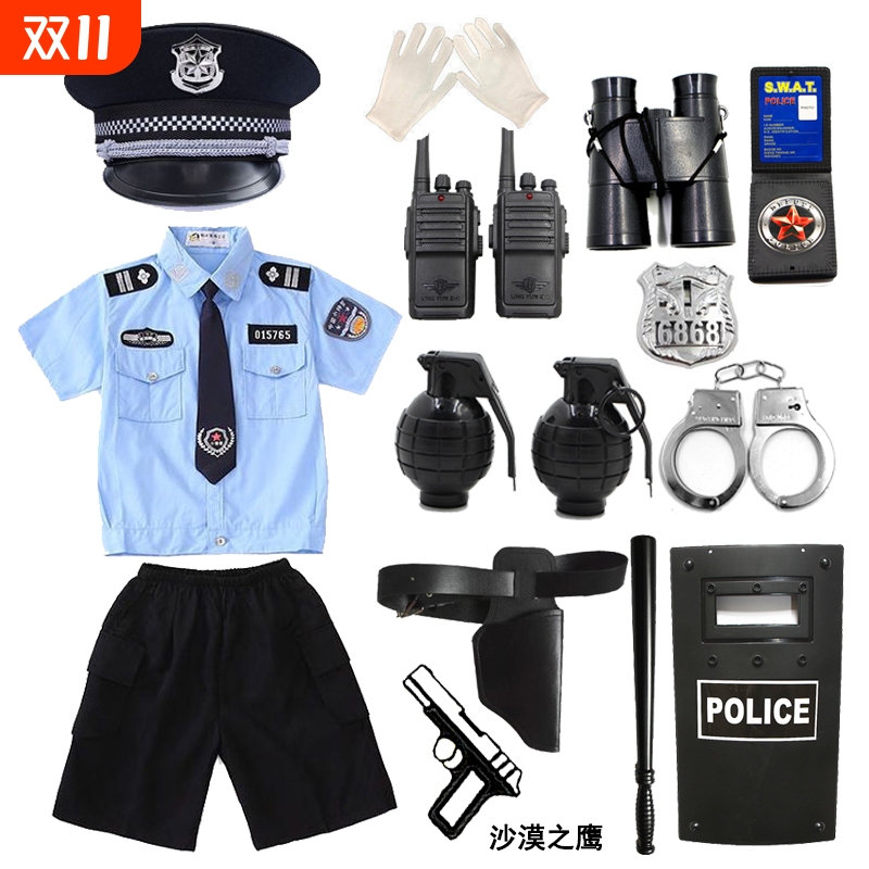儿童小警察玩具套装黑猫长