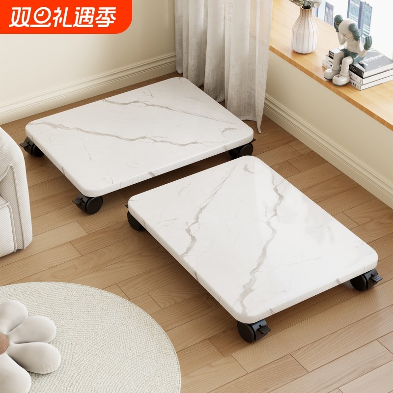 可移动收纳箱底座带滑轮置物架桌下主机托盘花架子带轮打印机托架