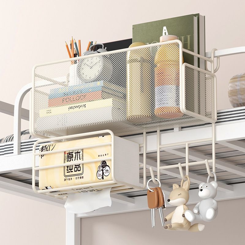 宿舍床边挂篮上铺手机书本置物架床上收纳神器好物床头免打孔挂式