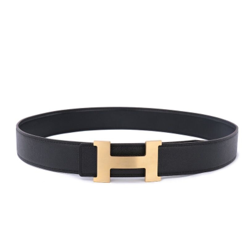 爱马男仕新款男女通用高档皮带休闲工字扣H扣牛皮腰带青中年商务