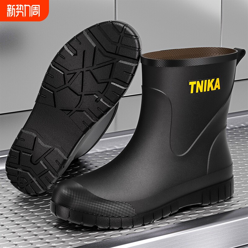 耐磨短筒防水厨房钓鱼雨靴男士男女雨鞋防滑工地胶鞋保暖中筒安全