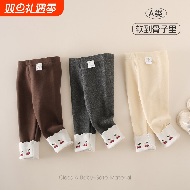 女童加绒打底裤秋冬款儿童冬季款