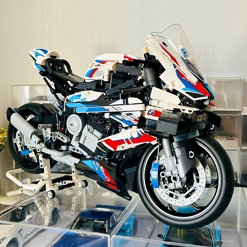 兼容乐高宝马M1000RR摩托车积木赛车模型机械组跑车男孩拼装玩具