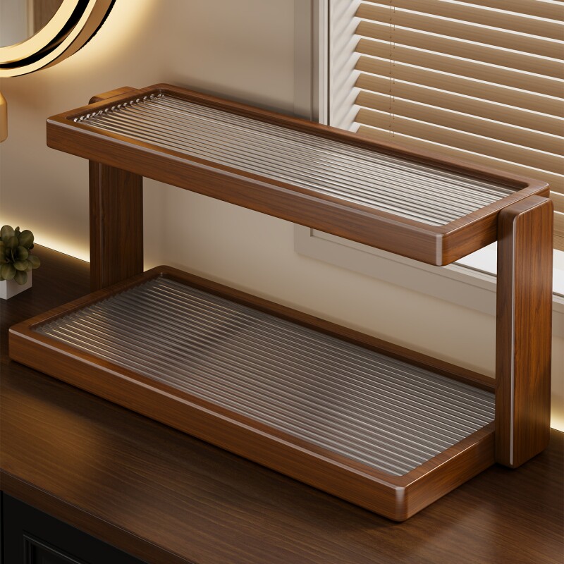 桌面阶梯化妆品置物架玄关首饰口红展示架梳妆台护肤品收纳整理架