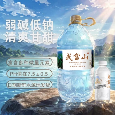 武当山天然弱碱水0脂无糖无汽高档饮用水新品健康饮品便携大桶