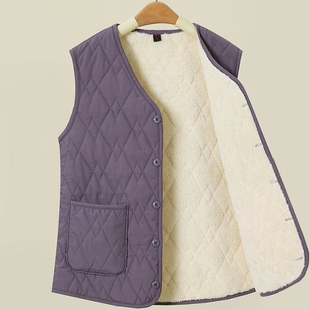 中年妈妈秋冬装马甲女中老年人加绒保暖坎肩奶奶新款背心马夹外套