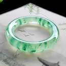 天然正品 冰飘花非洲翠玉手镯独龙玉镯子高端高级感送妈妈礼物镯子