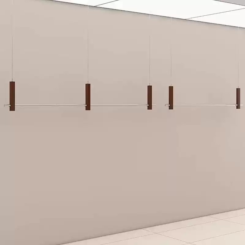 女装店挂衣架悬挂架胡桃木色服装店展示架实体店吊顶架陈列架吊杆