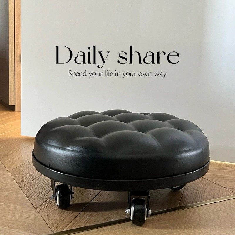 家用轮滑矮凳带轮久坐舒服小凳子宝宝学步神器凳轻奢门口换鞋凳