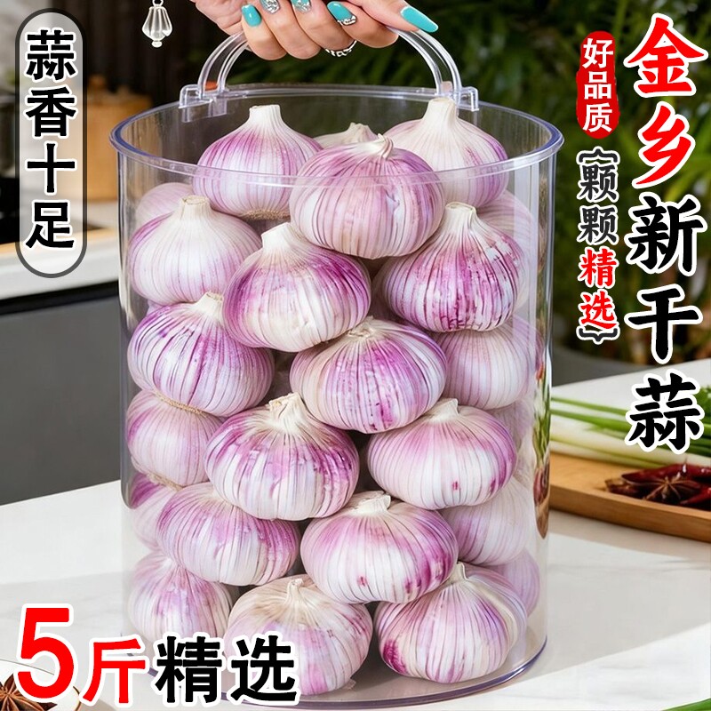山东金乡紫皮大蒜头干蒜3斤/5斤/9斤批发新鲜蒜头农家自种蒜米