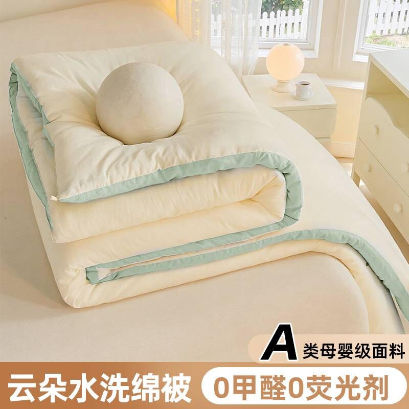 被子四季暖被夏凉被儿童水洗棉免被罩学生被芯软被新可机洗可水洗
