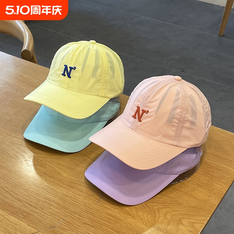 速干帽子男士潮夏季遮阳帽鸭舌帽户外钓鱼薄棒球女春款防晒帽紫色