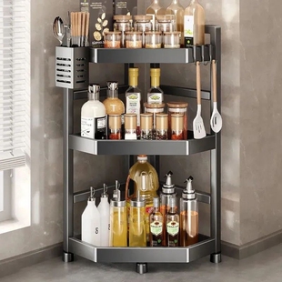 厨房置物架多功能多层收纳架用品调料品架子神器转角台面拐角墙角