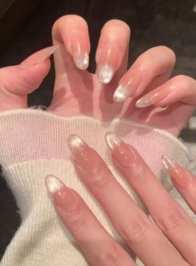 10片装美甲穿戴甲短款贴片2026新年战甲豆豆甲红色法式裸色蓝色